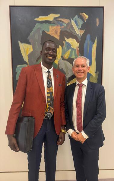 Beny Bol with Skills and Training Minister, Andrew Giles MP (past Multicultural Affairs).