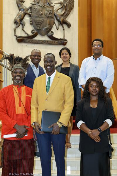 QACC President, Beny Bol OAM (centre) with QACC executive members at Queensland Parliament House for a stakeholders event.